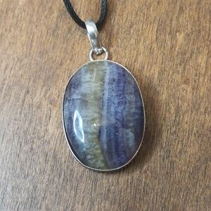 Elegant Flourite Stone Pendant Necklace